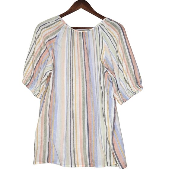 Como Vintage button up Short Balloon Sleeve Blouse Size XL - Picture 8 of 9